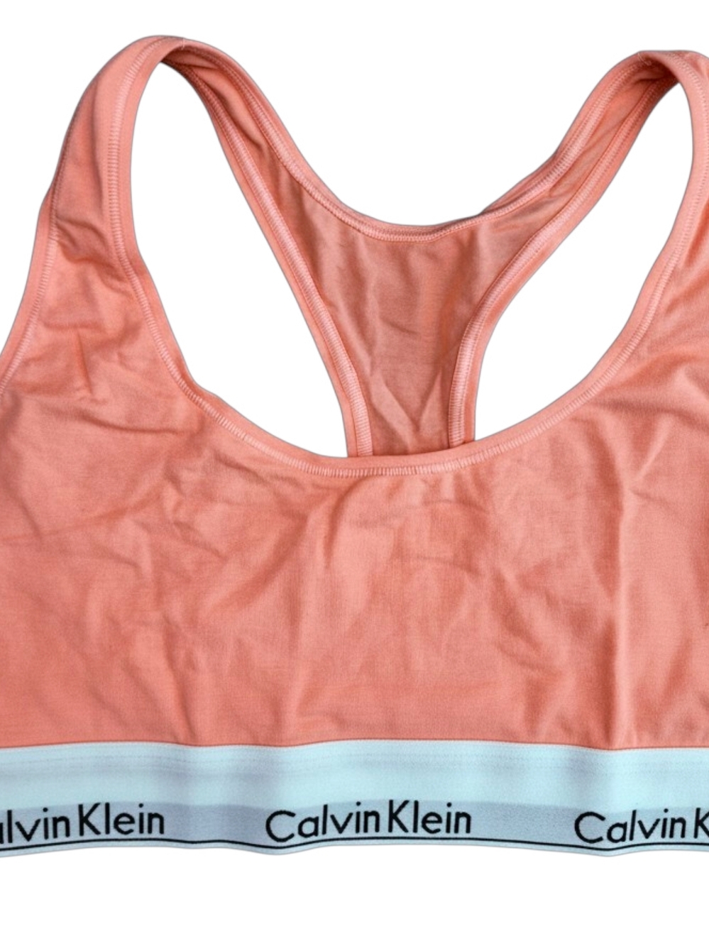 Calvin Klein Women’s Racerback Bralettes 3 pack - Teal, Light Periwinkle & Peach - Picture 3 of 11